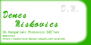 denes miskovics business card